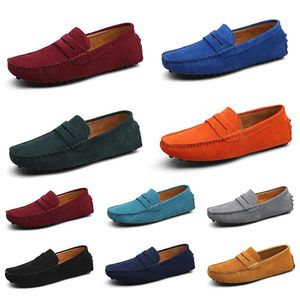 mens women outdoor Shoes Leather soft sole black red orange blue brown orange Burgundy comfortable sneaker thirty-eight