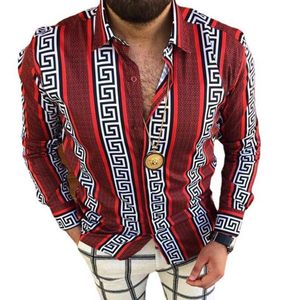 Plus size 3xl camisas masculinas casuais vintage cardigan impresso manga longa magro verão camisa havaiana magro ajuste vários padrões 2909