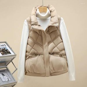 Women's Vests 2023 Winter Autumn Fashion Cotton Padded Outerwear Vest Down Coat Sleeveless Women Loose Size 2XL Puffer Jacket Female