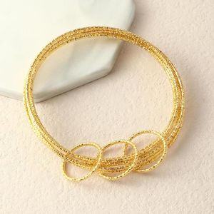 Braccialetti con ciondoli Colori misti Strato oro argento Braccialetti semplici Set di braccialetti per le donne Matrimonio nuziale AMORE PER SEMPRE Gioielli a cerchio collegati