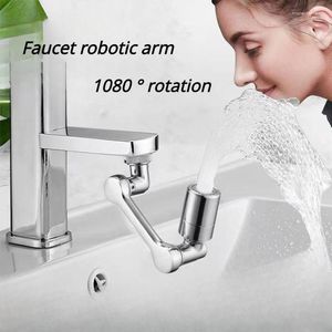 Waschbecken Wasserhähne 1080 ° rotierender Wasserhahn universelles Becken Mechanischer Arm Multifunktional Anti -Splash -Düsen -Rocker