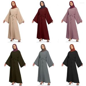 Etniska kläder Ramadan Eid Abaya Dubai Turkiet Muslim Hijab Dress Islam Arabiska Abayas för kvinnor Vestidos Robe Longue Femme Musulmane