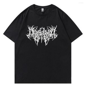 Men's T Shirts Gothic Dark Men Women Tshirts Oversize Tee Punk Black Graphic Clothes Harajuku Streetwear Femme Shirt Hip Hop Short Sleeve