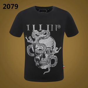 Phillip Plain Men Designer PP Skull Diamond T-skjorta Kort ärm Dollar Brown Bear Brand Tee O-Neck High Quality Skulls T-Shirt Topps WP2079