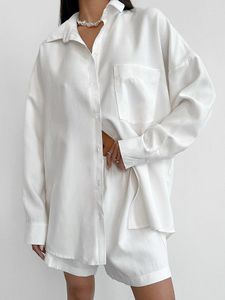 Kadın Hiloc Black Pamuk Beyaz Uzun Kollu Ev Takım Kadınlar için Pijama Cep Eşleşen Setlerde Yastık Dönüş