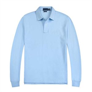 Erkek Uzun Kollu Gömlek Tasarım Erkekler Düz Renkli Polo Gömlek Hip-Hop Giysileri All-Match Boyun Düğmesi Bahar ve Sonbahar Gündelik Top Cott1885