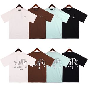 designer t shirt polo mens t shirt designer shirt amirris Black white brown letter print short sleeve 2023 new