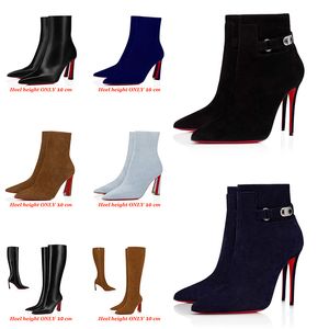 Luxury Kate Botta Woman Boots Designer Womens Red Bottoms Chelsea klackar kalvläder ankelstövel hög pumppie byte spetsig tå häl kondora pumpar bojor skor