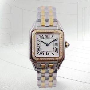 Projektantki luksusowe kobiety zegarki na kwadratowe zegarki dla kobiet Kwarc Ruch Diamond Rose Gold Rectangle Watch zegarek ze stali nierdzewnej Eleganckie zegarek na nadgarstek