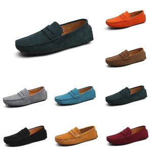 mens women outdoor Shoes Leather soft sole black red orange blue brown orange Fuchsia comfortable sneaker sixteen