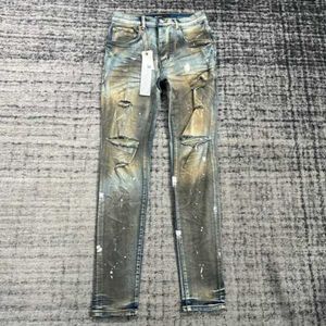 Pantaloni da uomo firmati jeans viola per il nero 2023 Nuovo stile ricamo Auto-coltivazione e piedi piccoli Moda7x547x54