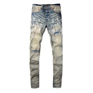 Designer Jeans Mens Jeans Roxo Marca Jeans Designer Calças Pantalones Mens Jeans Rasgado Jeans Distrressed Skinny Jeans Denim Lágrimas Lavadas Jeans Velhos