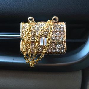 Bling handväska biltillbehör flickor gåva auto outlet parfym clip air friskare doft diffusor elegant dekoration prydnad interiör 258s