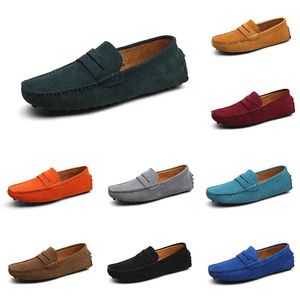 mens women outdoor Shoes Leather soft sole black red orange blue brown orange Burgundy comfortable sneaker eight