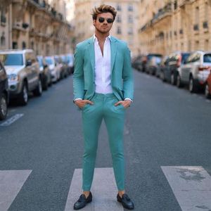 Bonito azul-petróleo fino ajuste ternos de baile dos homens entalhado lapela padrinhos praia casamento smoking para homens blazers um botão terno formal jacket233h