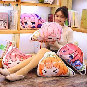 Dolls de pelúcia de 45cm Anime Go Toubun no Hanayome Os Quintessiais Quintuplets Nakano Ichika Miku Cos Pillow Pillow Byled Toy Props Gift 230915