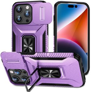 Capa híbrida com suporte de anel magnético, à prova de choque, para iphone 15 pro max 14 13 12 11 xr xs x 8 7, capa antiderrapante para câmera deslizante