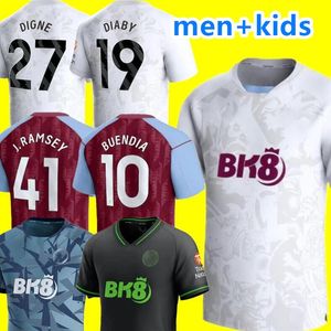 23 24 Jerseys de futebol Kids Home 2023 2024 ASTON VILLAS FOOTY CAMISTA APOLAR TERCEIRO CAMISETAS MINGS MCGINN DOUGLAS LUIZ BUENDIA WATKINS MAILLOT BLACKEPER