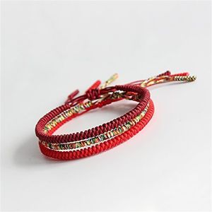 Este ano pulseira pura tecida à mão nó de diamante para homens e mulheres simples moda corda vermelha255R