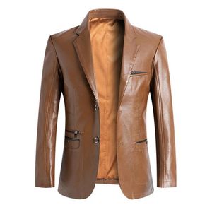 Marke Blazer Männer Frühling Herbst Slim Fit Anzug Jacken Mode Leder Blazer Jacke Oversize 7XL terno Masculino männer Suits228U