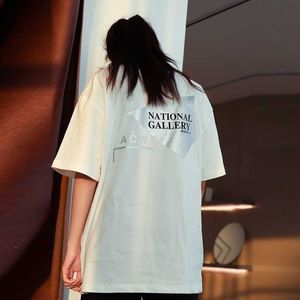 デザイナーACWメンズファッションTシャツ片側コールドウォールバックシルバー幾何学的三角絵画プリントトレンディルーズハイストリートフォグショートスリーブTシャツACW4