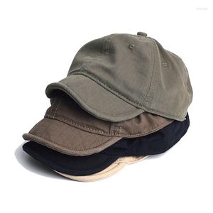 Ball Caps Vintage kurze Krempe Baumwolle Baseball Cap Männer Frauen Papa Hut verstellbar Trucker Stil Low Profile