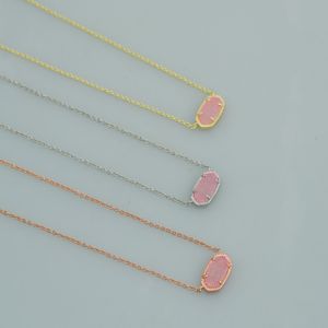 Hänge halsband halsband rosa färg druse riktigt guld pläterade dinglar glitter smycken brev gåva med gratis dammväska