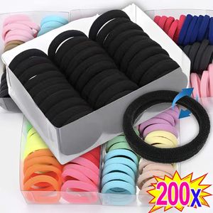 50/200 st kvinnor färgglada nylon hårband elastiska pannband flickor hästsvans hållare scrunchie mode hårtillbehör huvudbonader