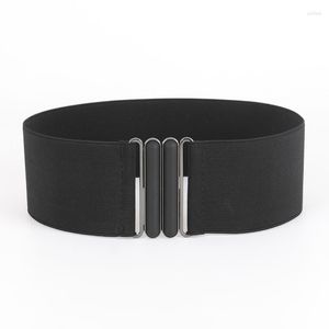 Cintos preto largo elástico cinto estiramento retro cinch para vestido mulheres senhoras espartilho cintura ceinture femme