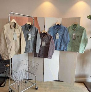 2023 Erkek Ceketler İş Kıyafetleri Moda Markası Carhart Tuval Yıkanabilir Balmumu Boyalı Detroit Ceket Amerikan Tarzı İş Giyim Etiket Tasarımı 557ess