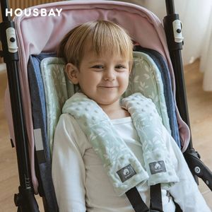 Barnvagnsdelar Tillbehör Säkert bälte Cover 2st Set Baby Car Pram Pad Kids Shoulder Protector Mat Presschair Strap 230915