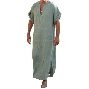 Men's Casual Shirts Mens Arabic Long Robes Saudi Arabia Jubba Thobe Kaftan Middle East Islamic Clothing Muslim Fashion Arab A255A