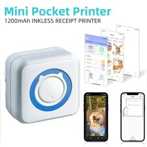 Ink-free Student Mini-printer, Office BT Mobile Thermal Print Photos, Documents, Label Printers, Connected Mobile Android Pocket Machine, Multi-color