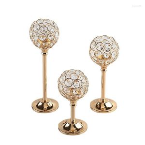 Candle Holders European Mini Crystal Candlestick Metal Decoration Wedding El Home Candlelight Dinner Prop Jewelry