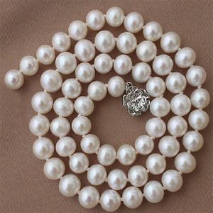 very pretty 10-11mm nature south sea white pearl necklace 18 inch229g