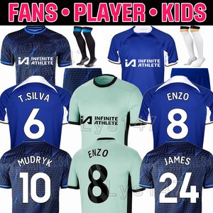 23 24 ENZO CFC NKUNKU SOCCER COLLESEYS RETRO COLLECT MUDRYK GALLAGHER Sterling Jersey 2023 2024 FOFANA Black Out Football Shirt Cucurella Mash Kits