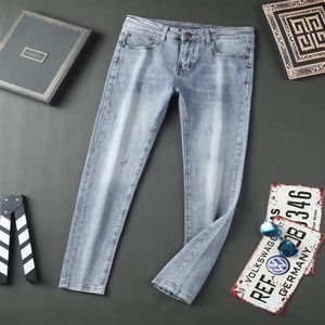 Summer Mens Jeans Designer Smoky Gray Stripe Thin Style Jean Fashion Men Pants Slim-leg Motorcycle Biker Causal Hip Hop US Size 29254E