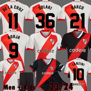 2023 2024 River Plate Soccer Jerseys Barco de La Cruz Quintero Alvarezpratto Fernandez Camisetas Solari Men Kids Kits Set 23 24 Football Palacios Equipments