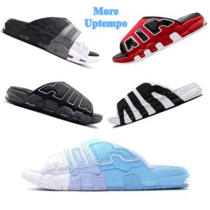 Designer mehr Uptempos Pantoffers Herren Womens Designer Sandalen Schwarze weiße rote Sportrutschen Slipper Sandale Plattform Schuhe