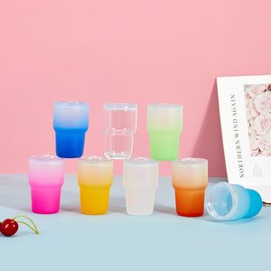 Bottiglia d'acqua per bicchieri da vino colorati con gradiente di sublimazione da 3 once con coperchio e bicchieri di paglia