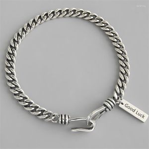 Charm Armbänder Mode Punk Hiphop Rock Big Think Link Kette Frau Armband Buchstabe Viel Glück S Damen Geschenk Bracelate für Frauen