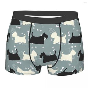 Underpants Scottie And Westie West Highland Terrier Men Underwear Dog Boxer Shorts Panties Novelty Polyester For Male Plus Size