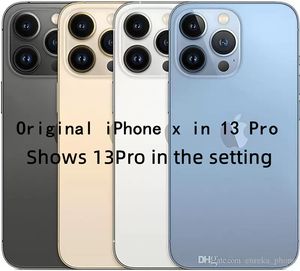 Apple iPhone originale X in telefono stile 13 pro Scatola 13pro sbloccata Aspetto della fotocamera Smartphone ROM 3G RAM 256 GB