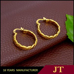 HUGE 18ct YELLOW BIG GOLD FILLED PLATED LARGE HOOP EARRINGS 26MM286p