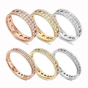 Fashion Rings Bright geometric lines form the letter T woman Luxury designer ring double letter jewelry women 18k diamond Wedding 245d