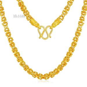 Collier personnalisé en or pur Au999, chaîne solide, bijoux pour femmes et hommes, usage quotidien