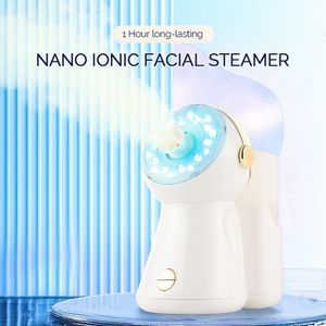 Rengöringsverktyg Tillbehör 7 Färgljus Nano Spray Face Steamer Face Bastu Por Cleaner Skin Moisturizer Air Firidifier Vaporizer Home Spa 230915