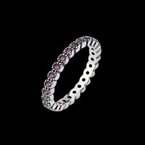 Fashion A Ruby Drill 925 Silver Signature Ring Fit Cubic Zirconia Anniversary Jewelry For Women Christmas Gift2872825