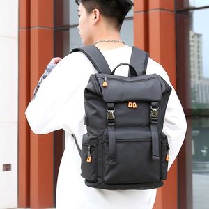 Yaz Koreli Backpack College Öğrenci Sırt Çantası Yüksek Kapasiteli Bilgisayar Seyahat Sırt Çantası USB Şarj Port230915