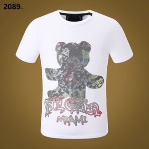 Ny stil Phillip Plain Men T Shirts Designer PP Skull Diamond T Shirt Kort ärm Dollar Brown Bear Brand Tee High Quality Skulls T Shirt Tops WP12089